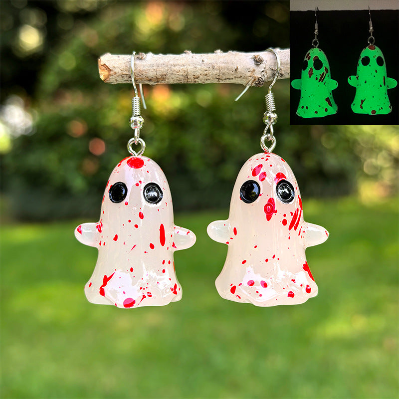 Wholesale Halloween Luminous Resin Earrings