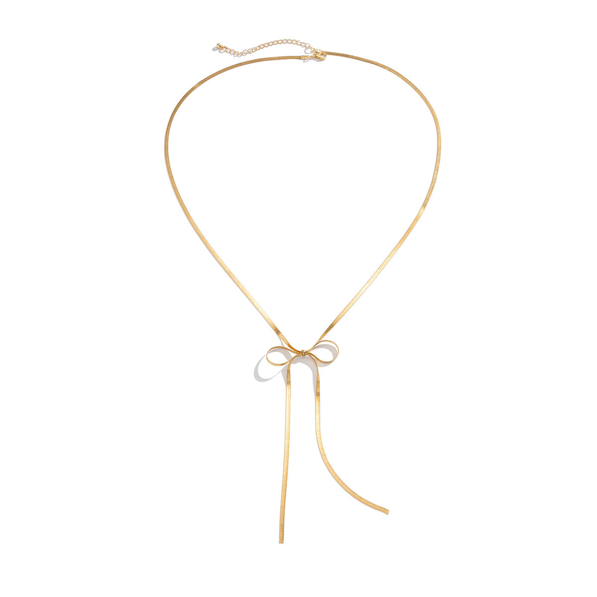 Wholesale Bow Pearl Simple Metal Snake Bone Chain Necklace Bow Necklaces Pearl Necklace ACC-NE-DN005