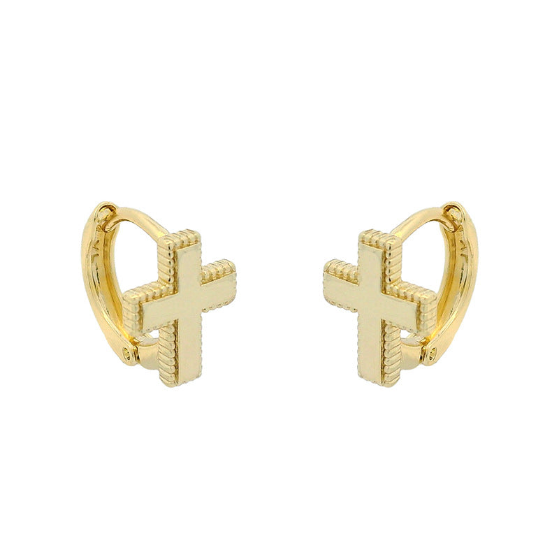 Wholesale  Gloomy Cross Ear Buckle Alloy Earrings