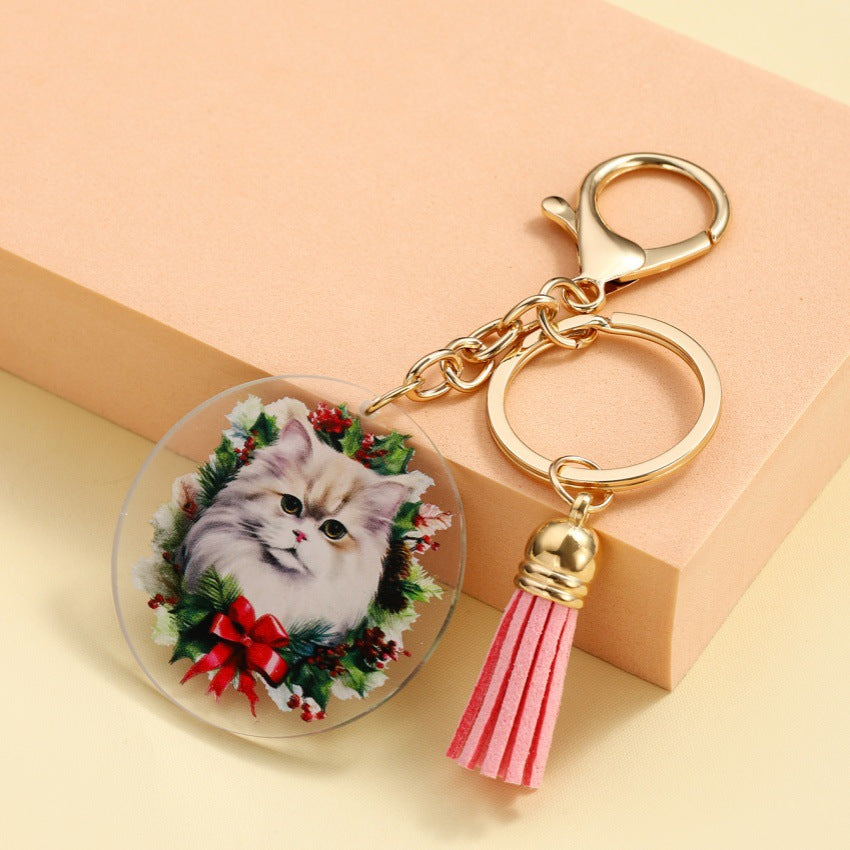 Wholesale 3D Printed Acrylic Cat Keychain ACC-KC-RongRui037