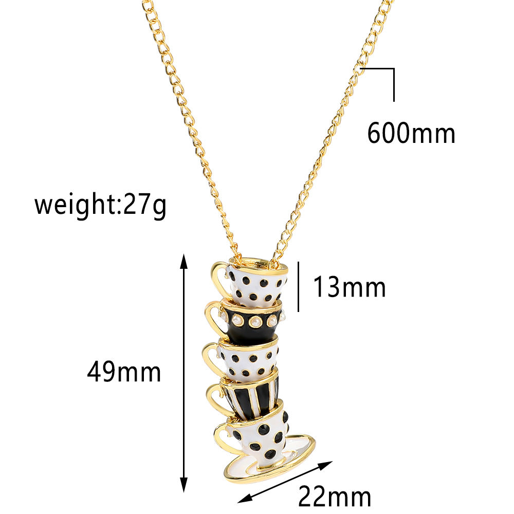 Wholesale Magic Multiple Enamel Teacup Pendant Necklaces ACC-NE-Zhuox001