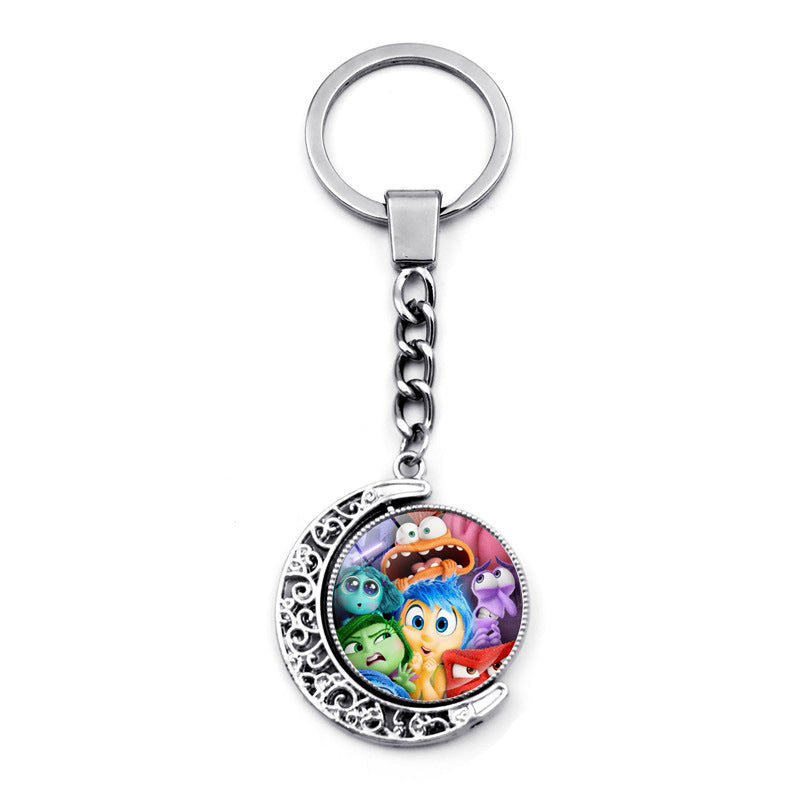 Wholesale Cartoon Double-sided Rotating Zinc Alloy Glass Keychains ACCVIP-KC-JiaYun002