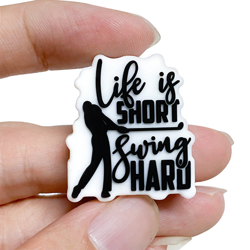 Wholesale 10pcs Cartoon Silicone Beads Golf Boy Image Focal Beads DIY Accessories ACC-BDS-WDX227