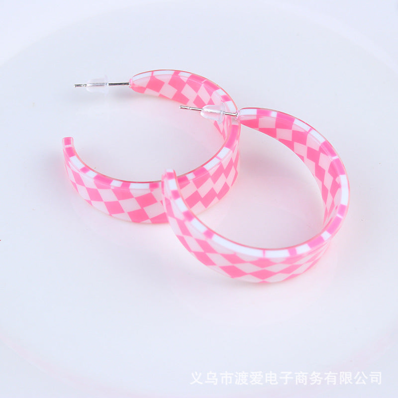 Wholesale  C- ring Geometric  Acrylic Earrings