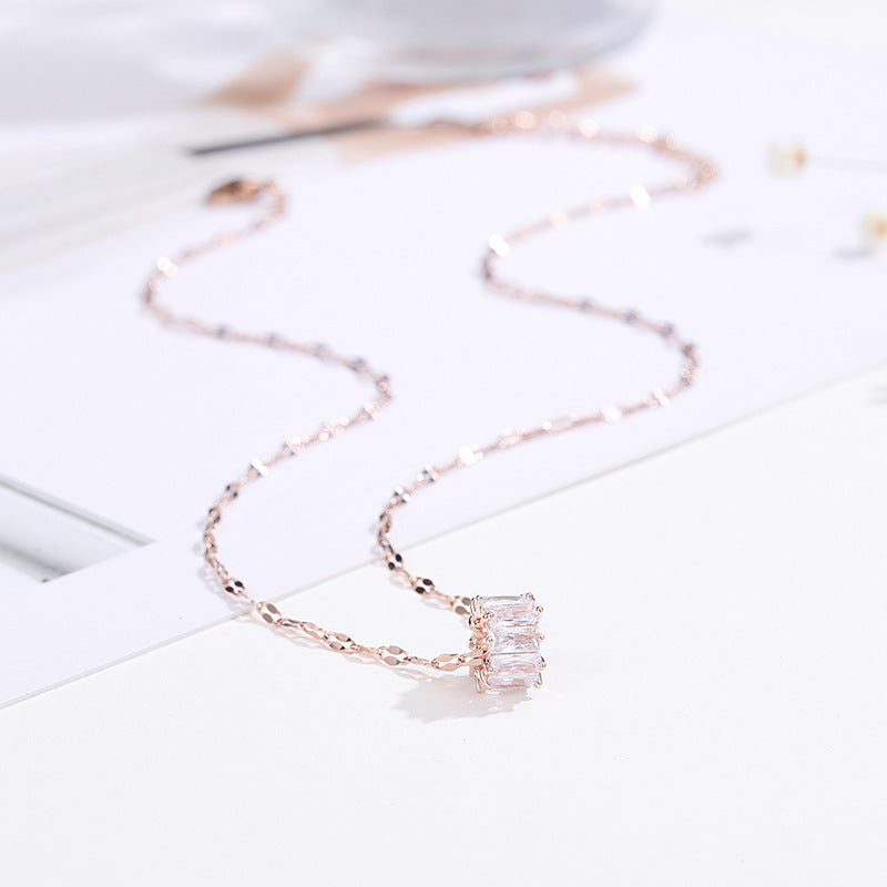 Wholesale Colorful Flower Lips Chain Titanium Steel Necklace 14k Gold Geometric Clavicle Chain Gold Choker Necklace ACC-NE-Ruon001