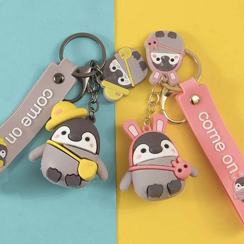 Wholesale Cartoon Penguin KeyChain Cute Personality Doll Silicone Keychains