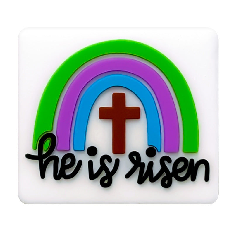 Wholesale 10pcs Rainbow Cross Silicone Beads DIY Handmade Beaded Pen Accessories ACC-BDS-WDX047