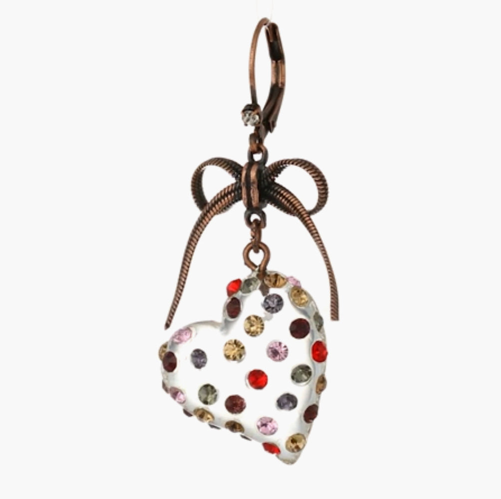 Wholesale  retro butterfly tassel knot exaggerated color diamond beads crystal love earrings