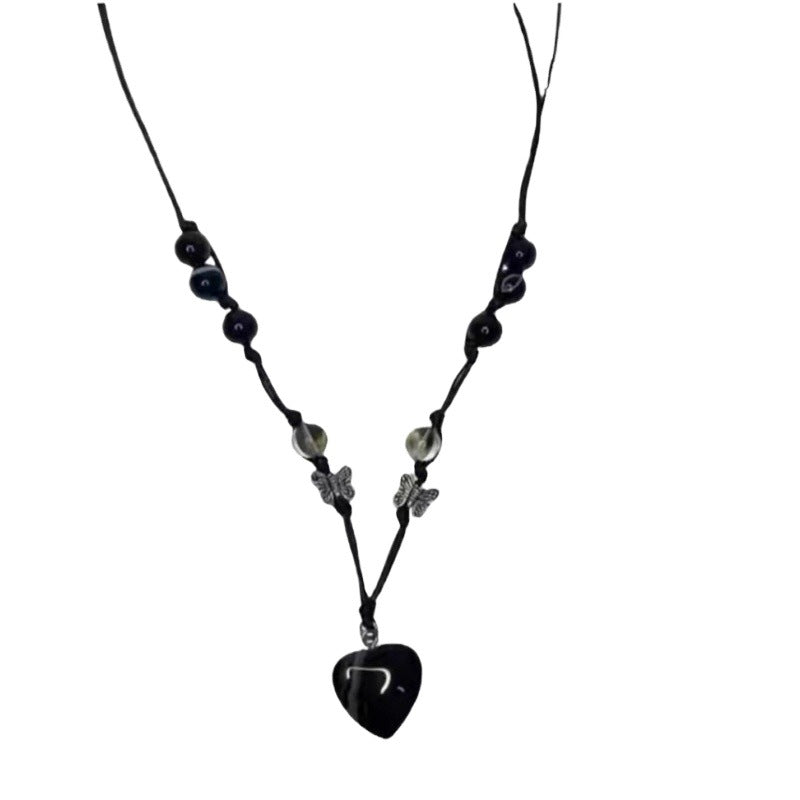 Wholesale Heart Pendant Handmade Woven Necklace