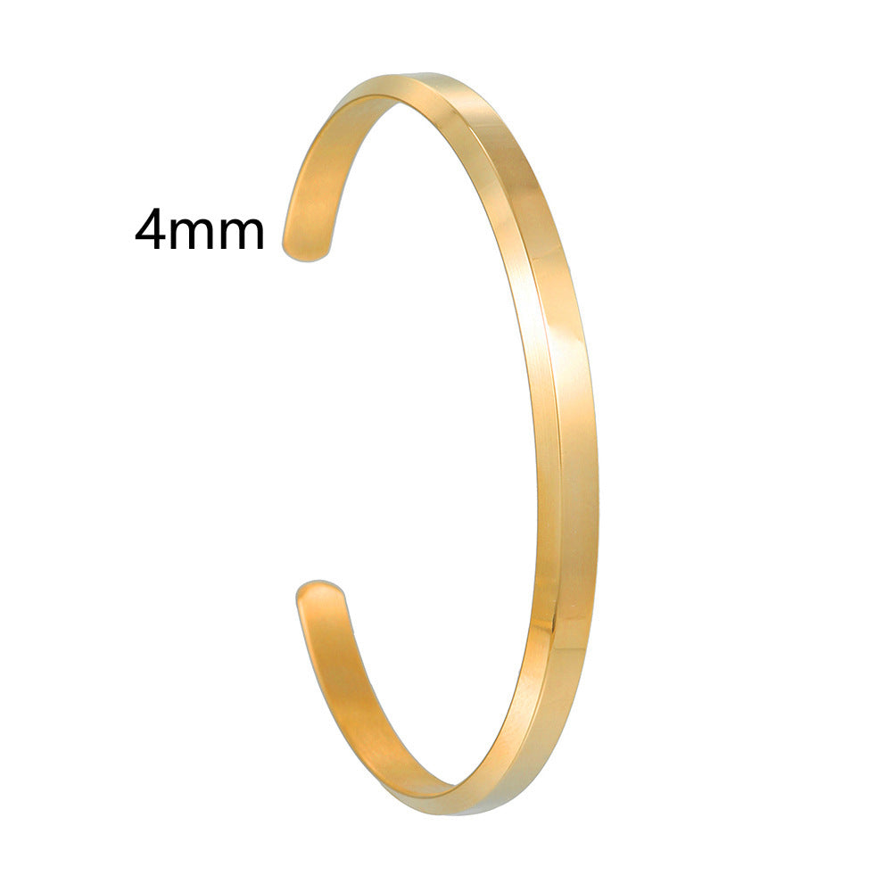 Wholesale  Titanium Steel Plated C-shaped Opening Bracelet