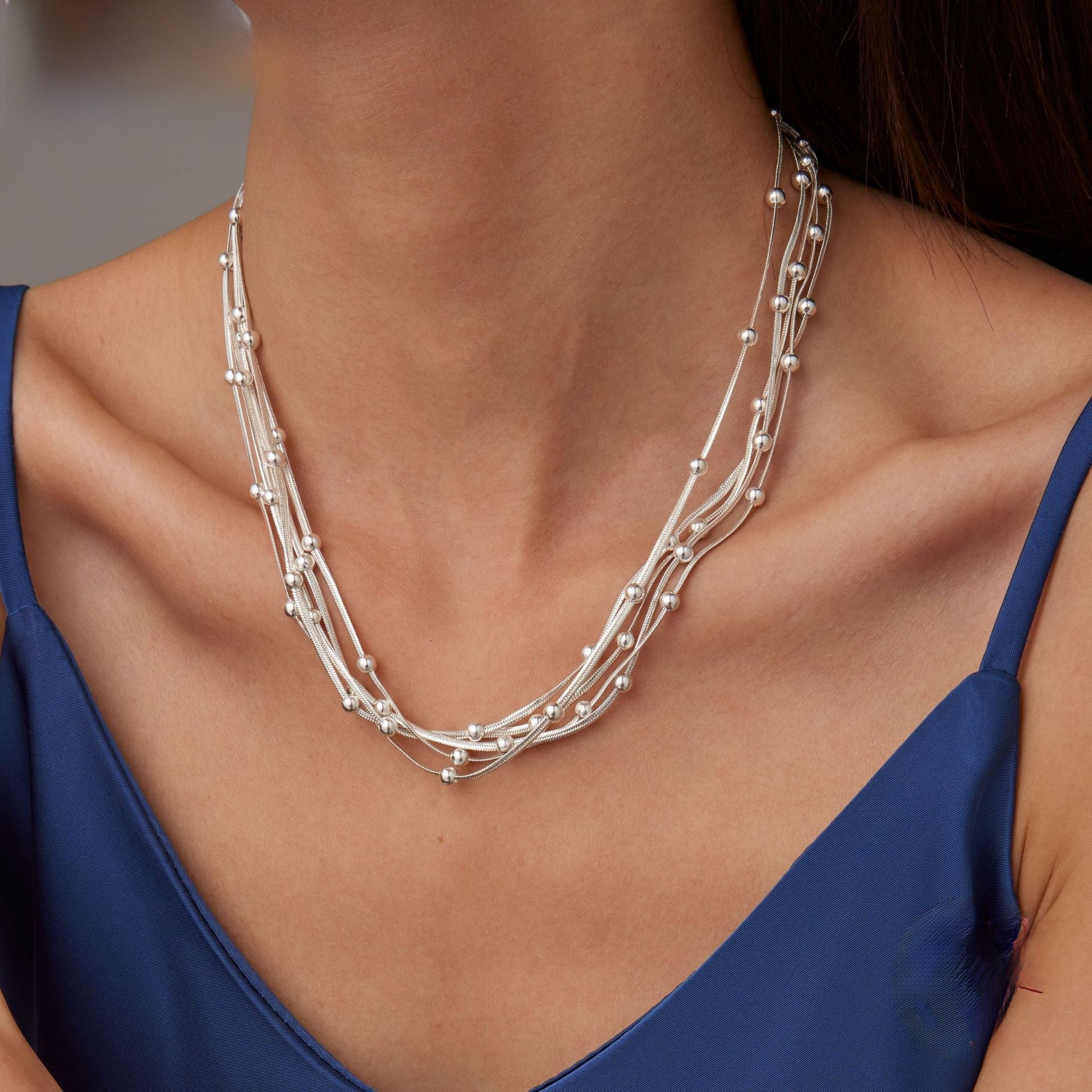 Wholesale  Five-Layer Snake Bone  Pearls Original Design Geometric Style Regular Chain