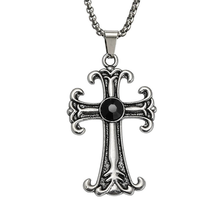 Wholesale Titanium Steel  Cross Necklace  Hip-Hop All-Match Pendant Necklaces