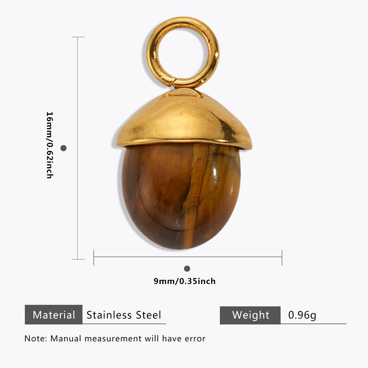 Wholesale Stainless Steel Maillard Tiger Eye Pendant