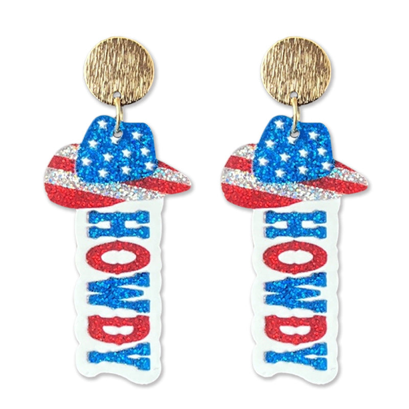Wholesale Independence Day July 4  Shiny Bald Eagle Boots Butterfly Earrings