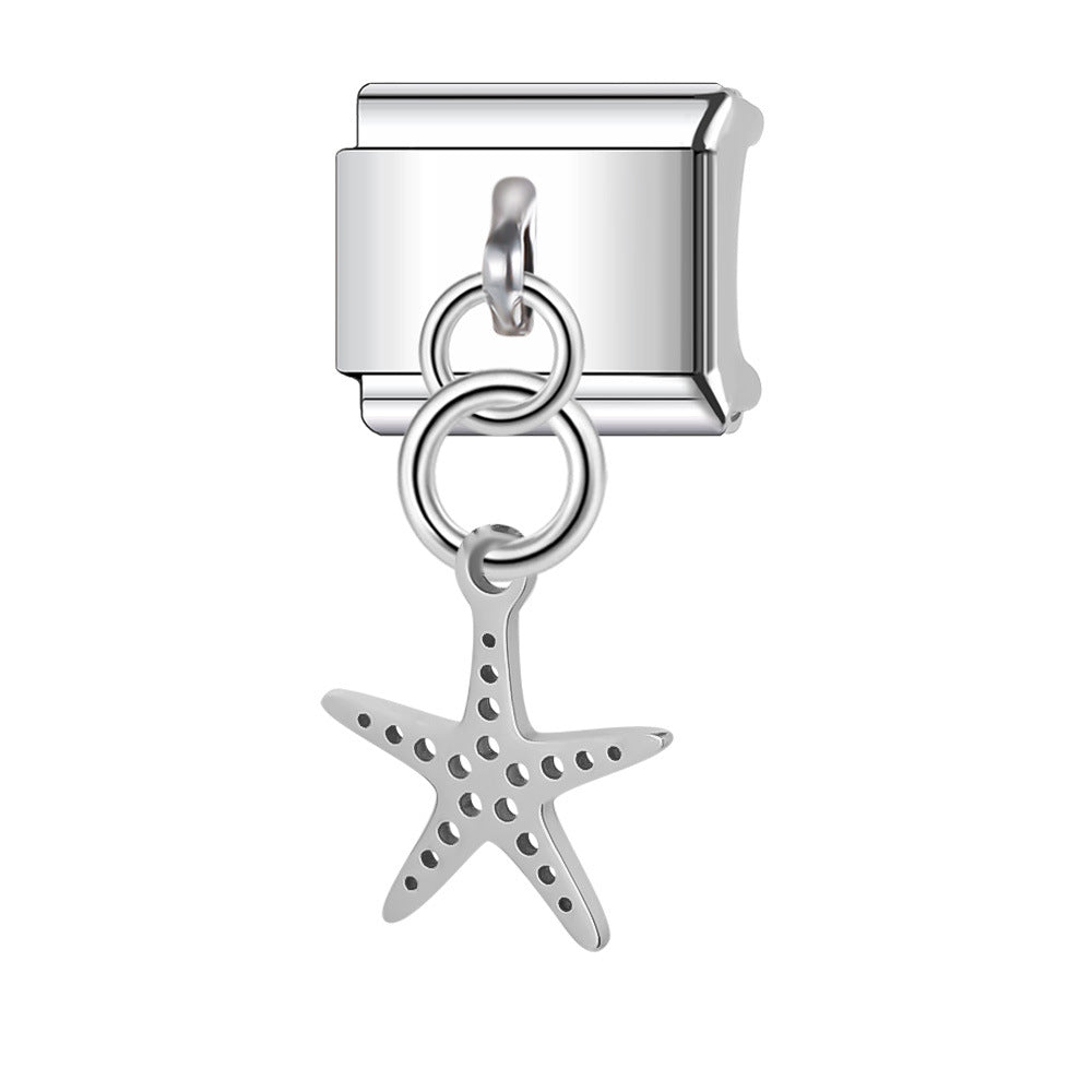 Wholesale Italian Charm Bracelet 9mm DIY Splicing Turtle Shell Stainless Steel Composable Bracelet