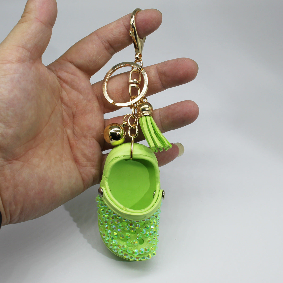 Wholesale Mini Clogs Pendant Colored Diamond Keychain