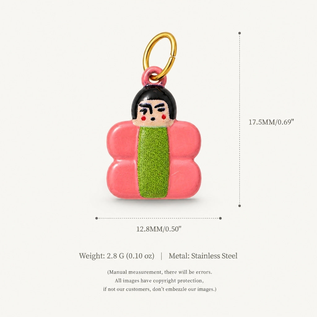 Wholesale Stainless Steel Girl Glasses Pendant Vacuum Plated Doll Face Necklace Stylish Party Jewelry Boutique Resale