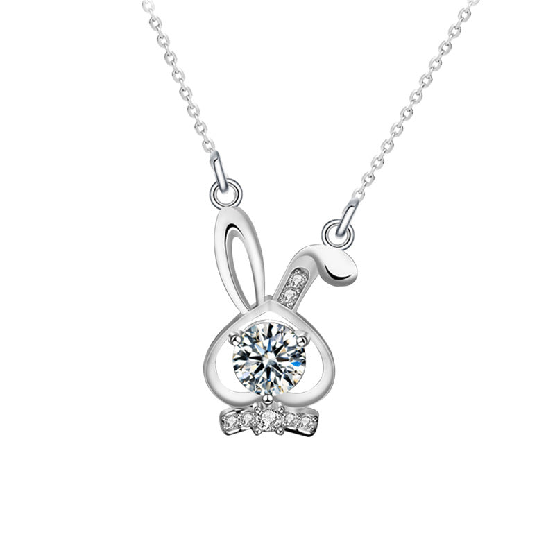 Wholesale Moissanite Rabbit 925 Sterling Silver Necklace