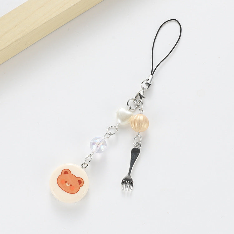 Wholesale Tableware Beaded Lanyard Keychain