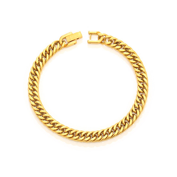 Wholesale Stainless Steel Cuban Bracelet 18K Gold Bracelets ACC-BT-MuShan001