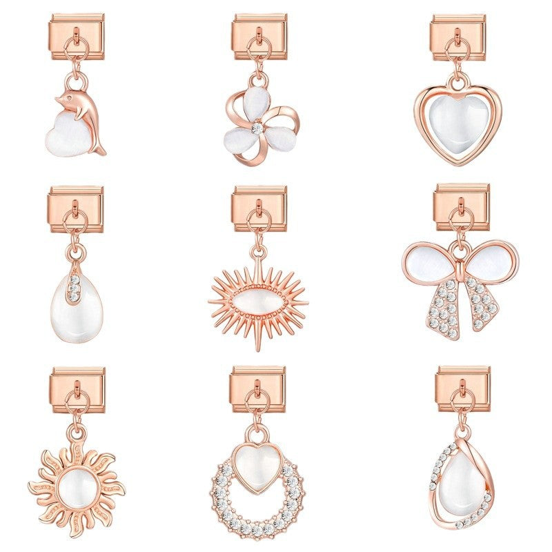 Wholesale Charms Italian modular cat' s eye stone pendant DIY bracelet accessories