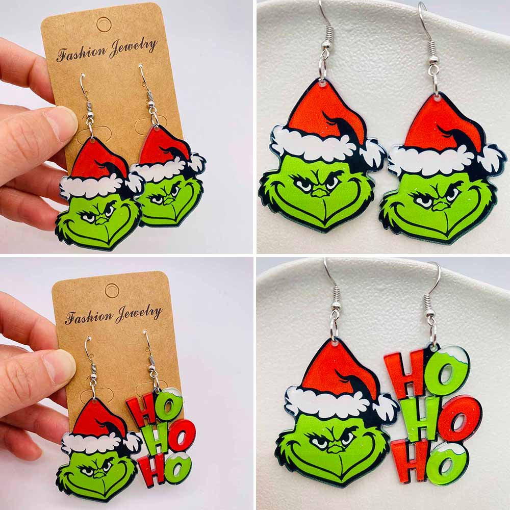 Wholesale  Christmas acrylic  asymmetric earrings