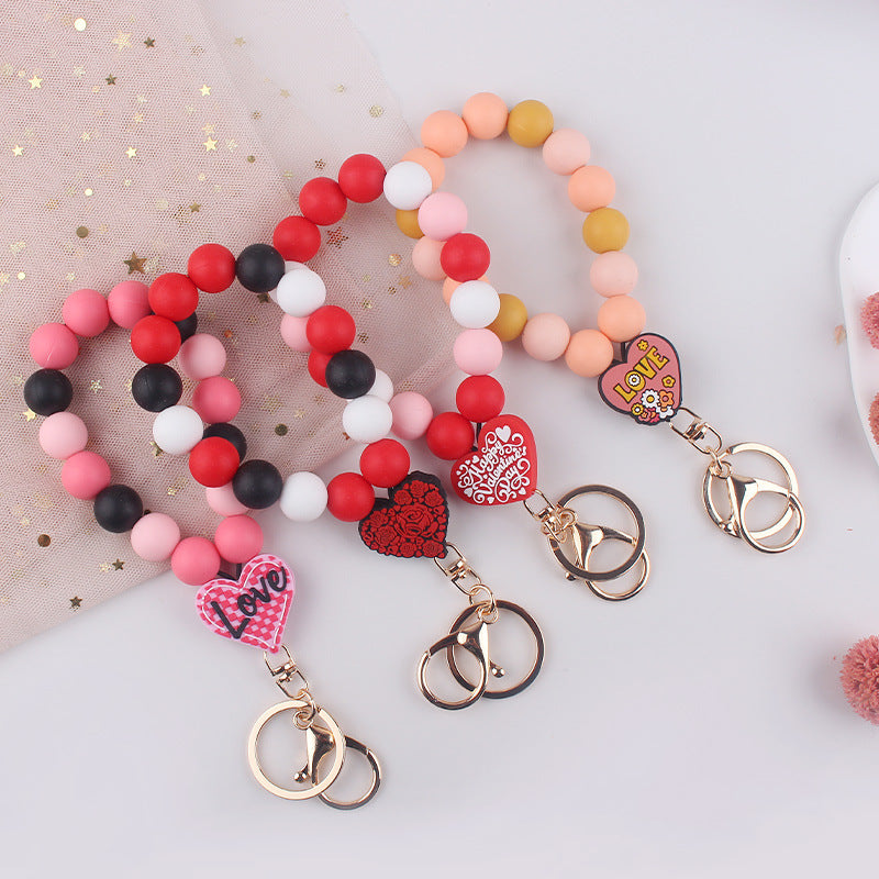 Wholesale Valentine's Day love silicone wrist keychain