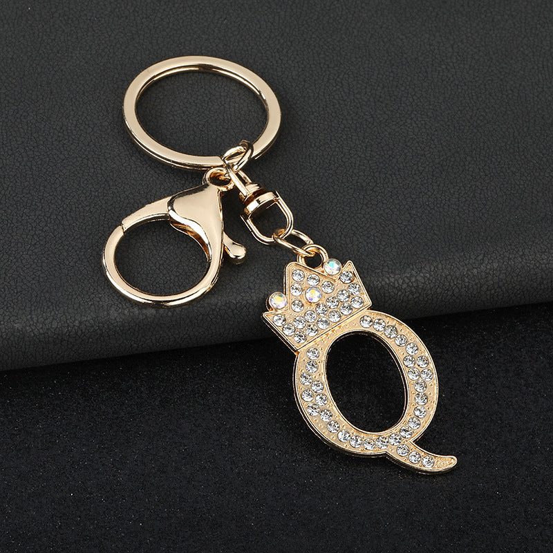 Wholesale  English letters encrusted diamond keychain