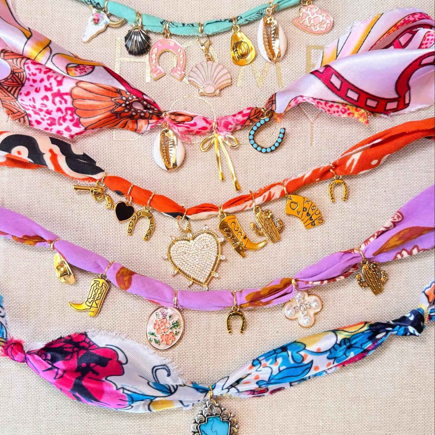 Wholesale Knotted Ribbon Necklace Stainless Steel Multi-Pendant Vintage Bohemian Necklace