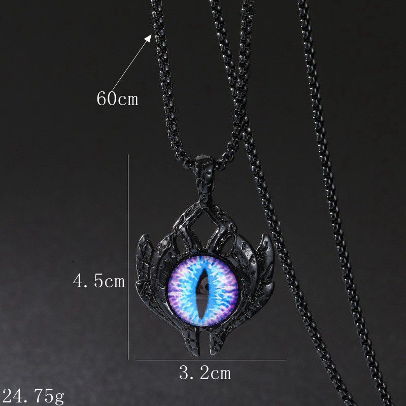 Wholesale Titanium Steel Retro Personality Devil's Eye Alloy Eye Pendant Design  Clavicle Chain