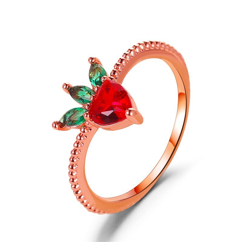 Wholesale Cute  Open Ring Double-layer Micro-inlaid Zircon Ring