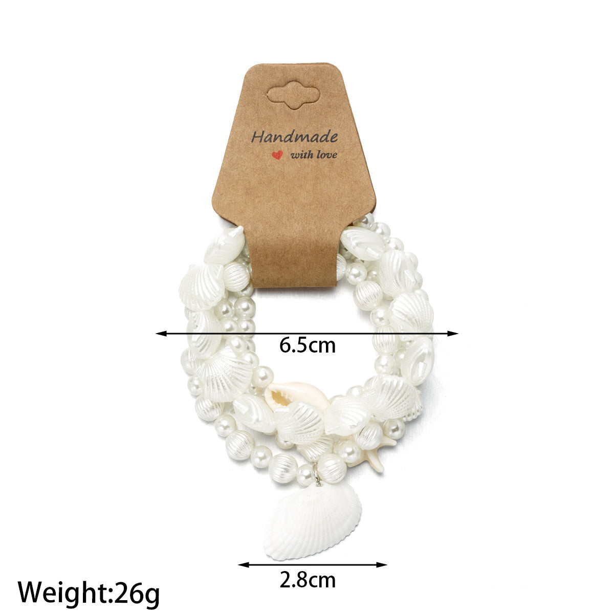 Wholesale Bohemian  Shell  Pearl Turquoise Starfish Beaded Elastic  Bracelet