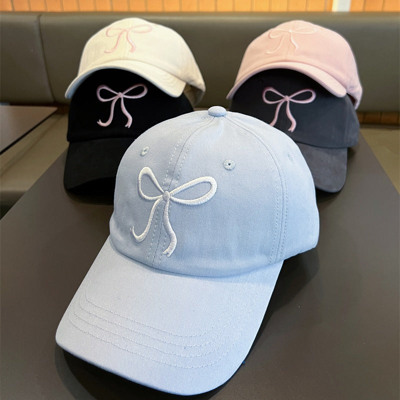 Wholesale Embroidered Bow Soft Top Baseball Cap