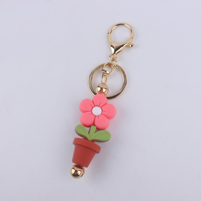 Wholesale Cartoon Daisy Flower Silicone Keychain ACC-KC-GuangTian029