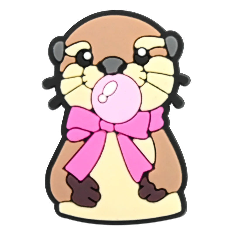 Wholesale Random 100pcs Cute Cartoon Animal Series  PVC Soft Rubber Shoe Buckle Decoration