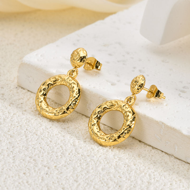 Wholesale Stainless steel cross cat eye earrings