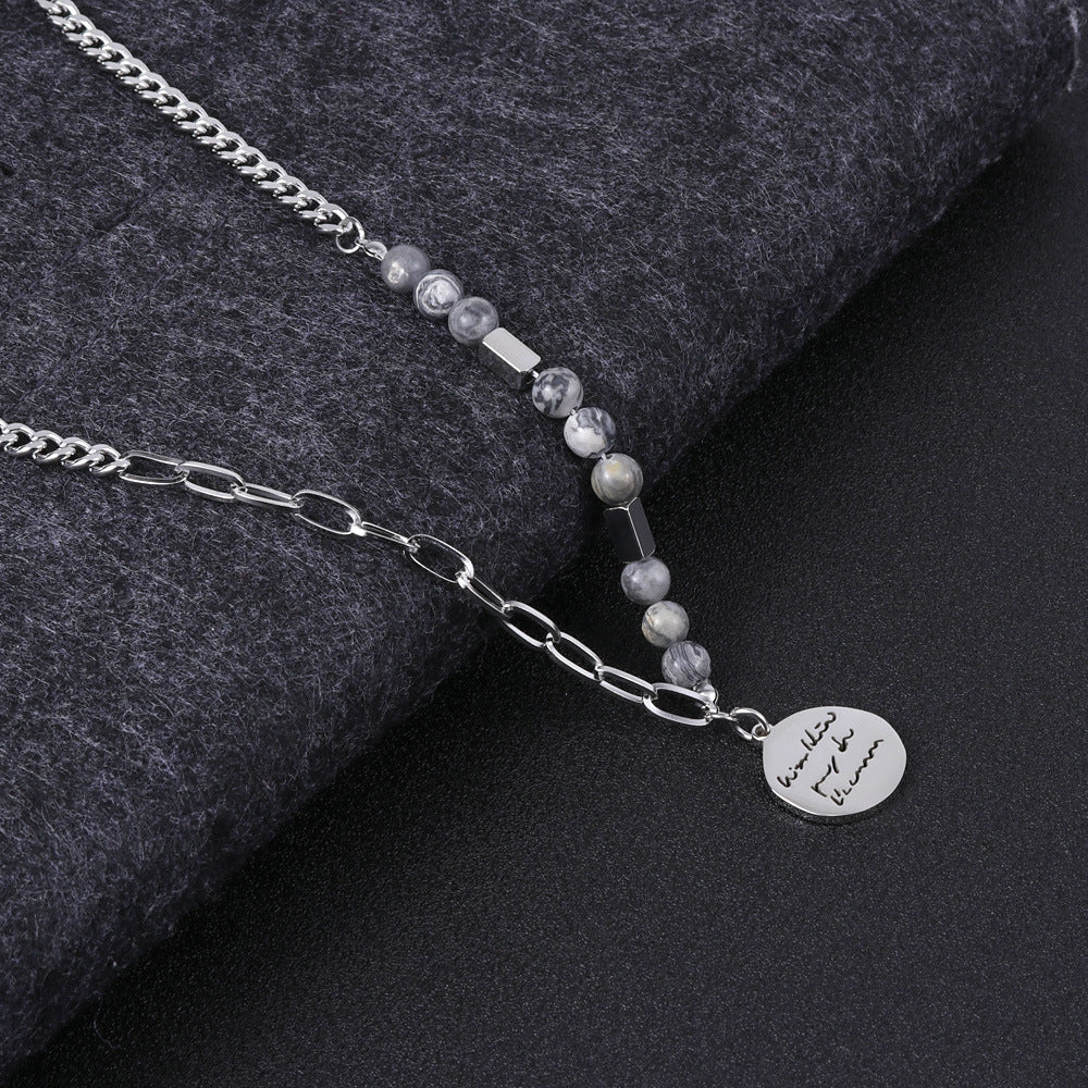 Wholesale  titanium steel necklace men' s Cuban chain