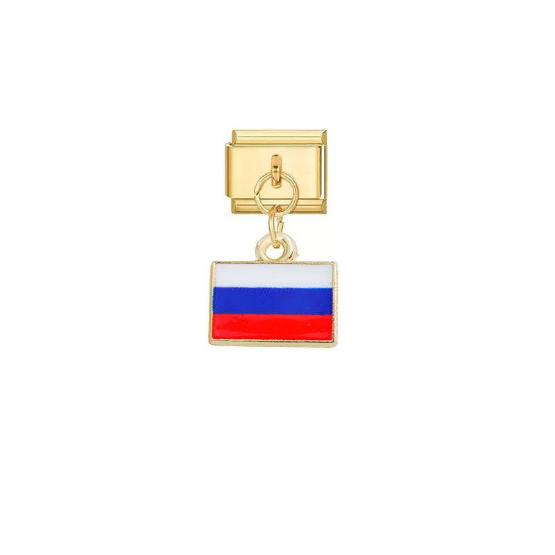 Wholesale Stainless Steel DIY Nation-themed Pendant Modules for Italy Fashion Accessory