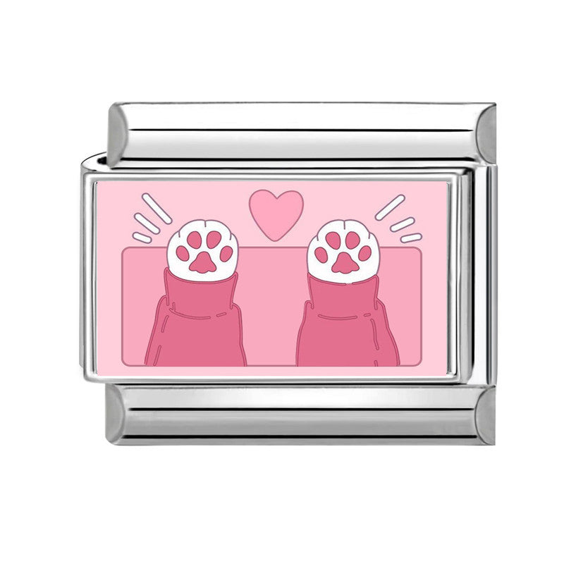 Wholesale Pink series   DIY  Single Section Creative Stainless Steel Composable Bracelet