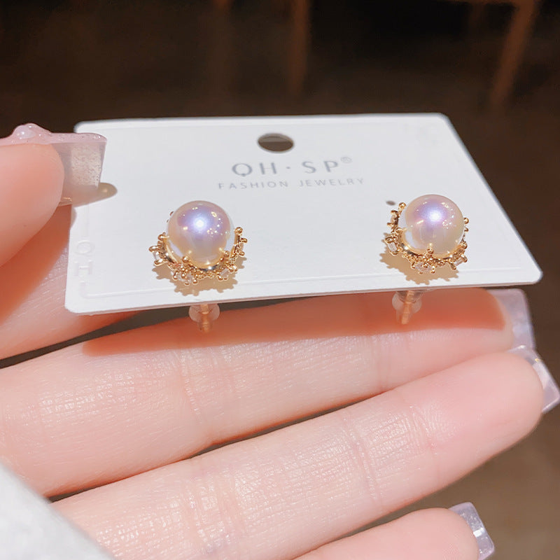 Wholesale  Retro Mapei Pearl Zircon Earrings