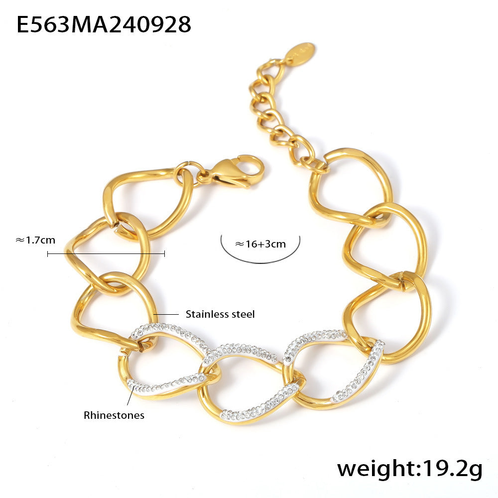 Wholesale Stainless Steel Creative Stitching Ring Bracelet