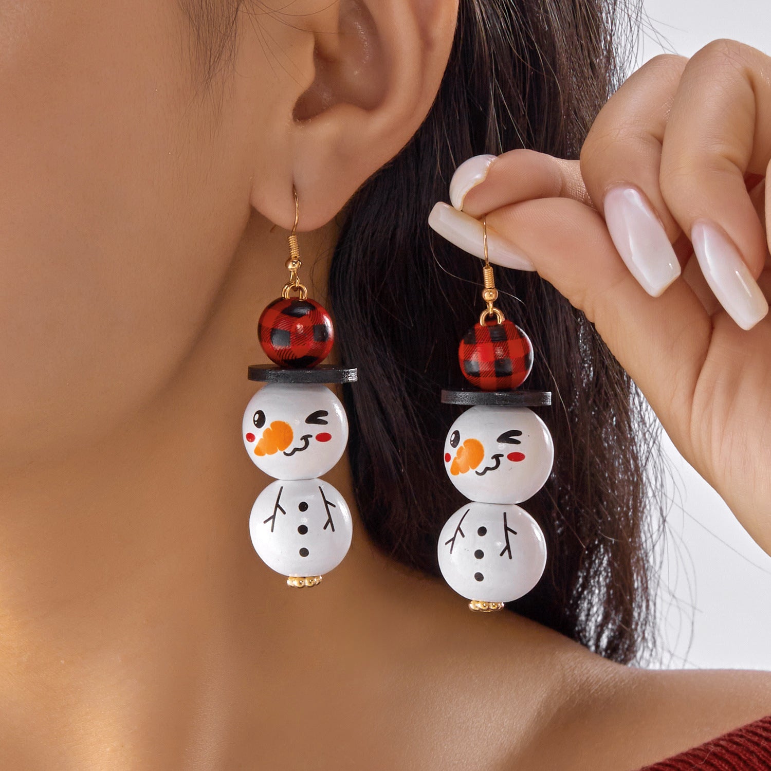 Wholesale Cartoon Christmas Snowman Earrings