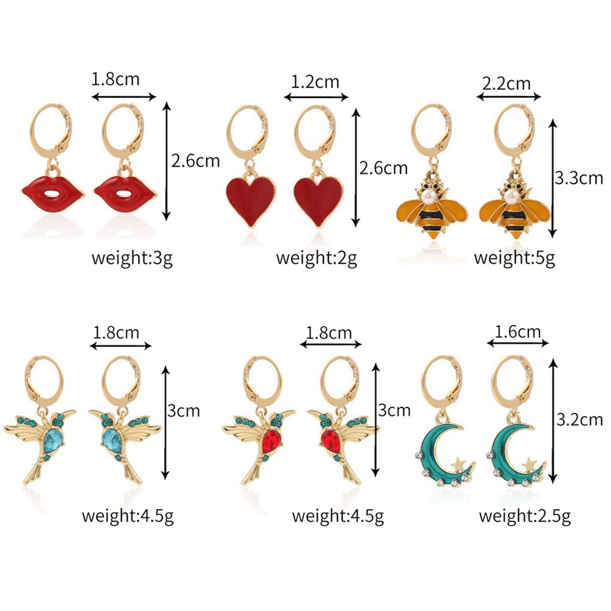 Wholesale  Animal Love Earrings Pearl Macaron Butterfly Earrings Set