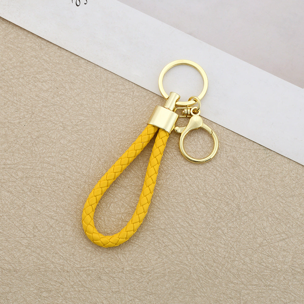 Wholesale Leather Round Dragon Woven Keychain Car Key Accessory Birthday Gift for Colleagues