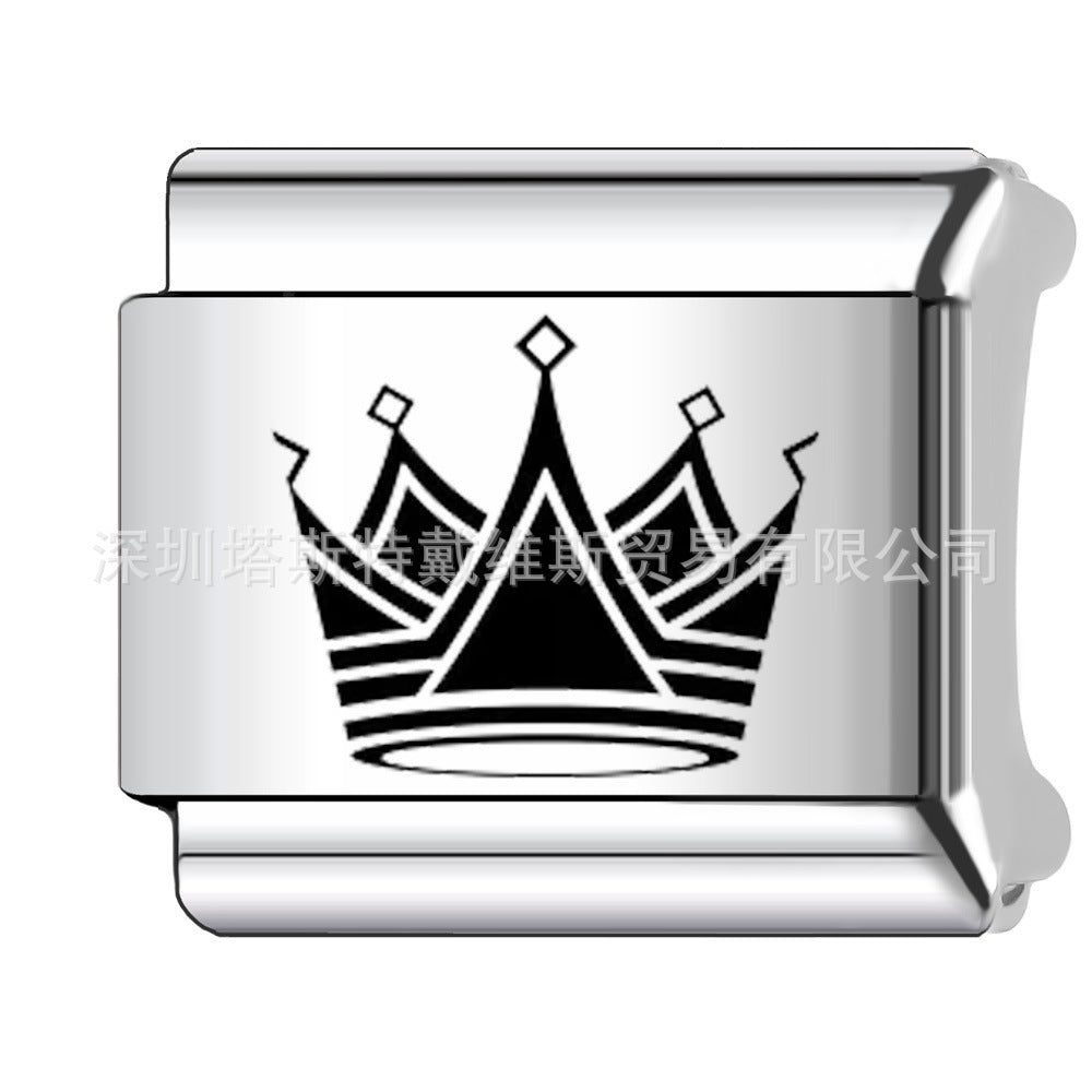 Wholesale 9mm Italian Charm Starter Bracelets DIY square Single Section Creative Stainless Steel Composable Bracelet