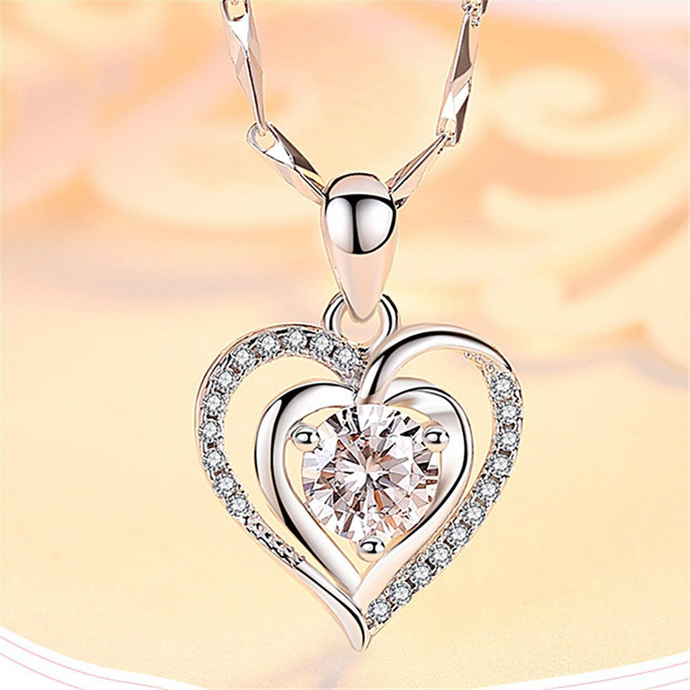 Wholesale S925 Neck Chain Love Heart Shape Necklace