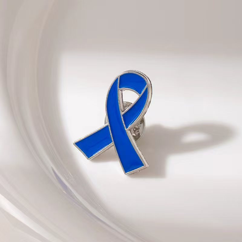 Wholesale Metal Oil-Drip Pink Collar Ribbon Brooch International Aids Badge Clothing Accessory