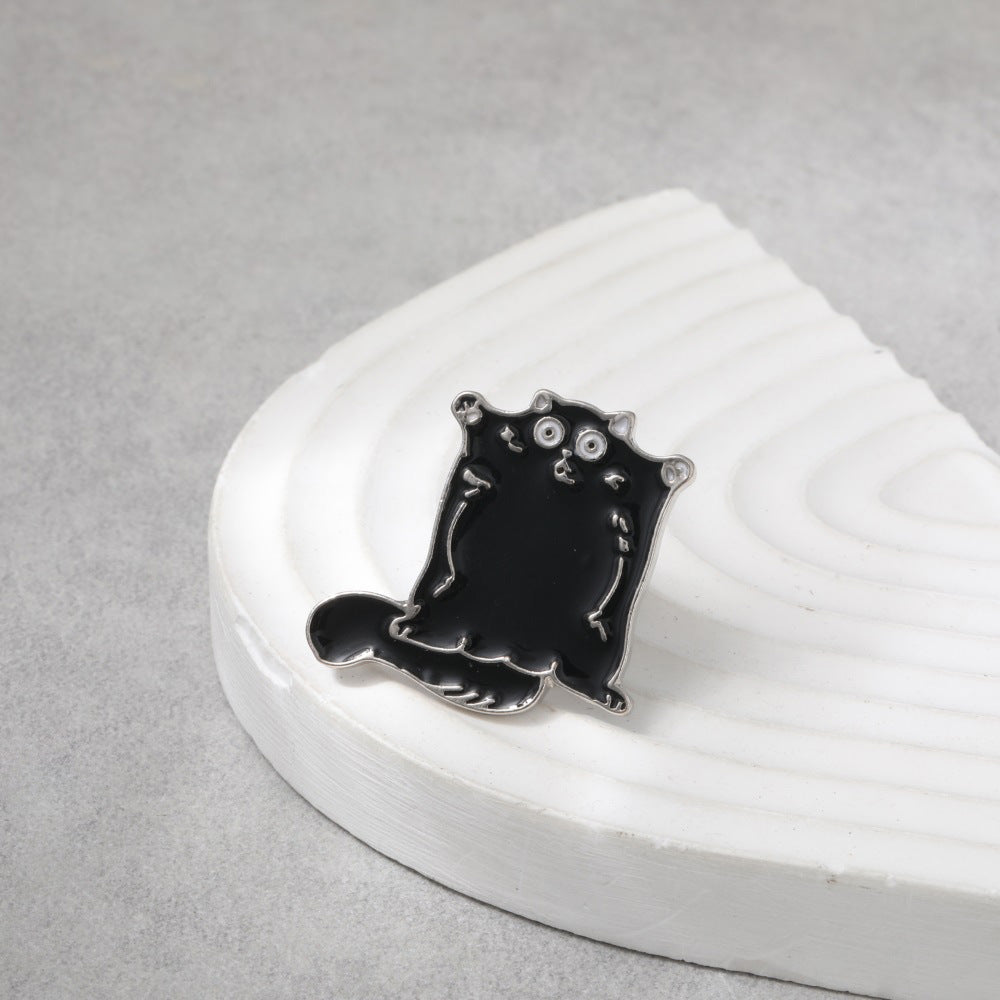 Wholesale cartoon cute black cat scare open limbs shape brooch