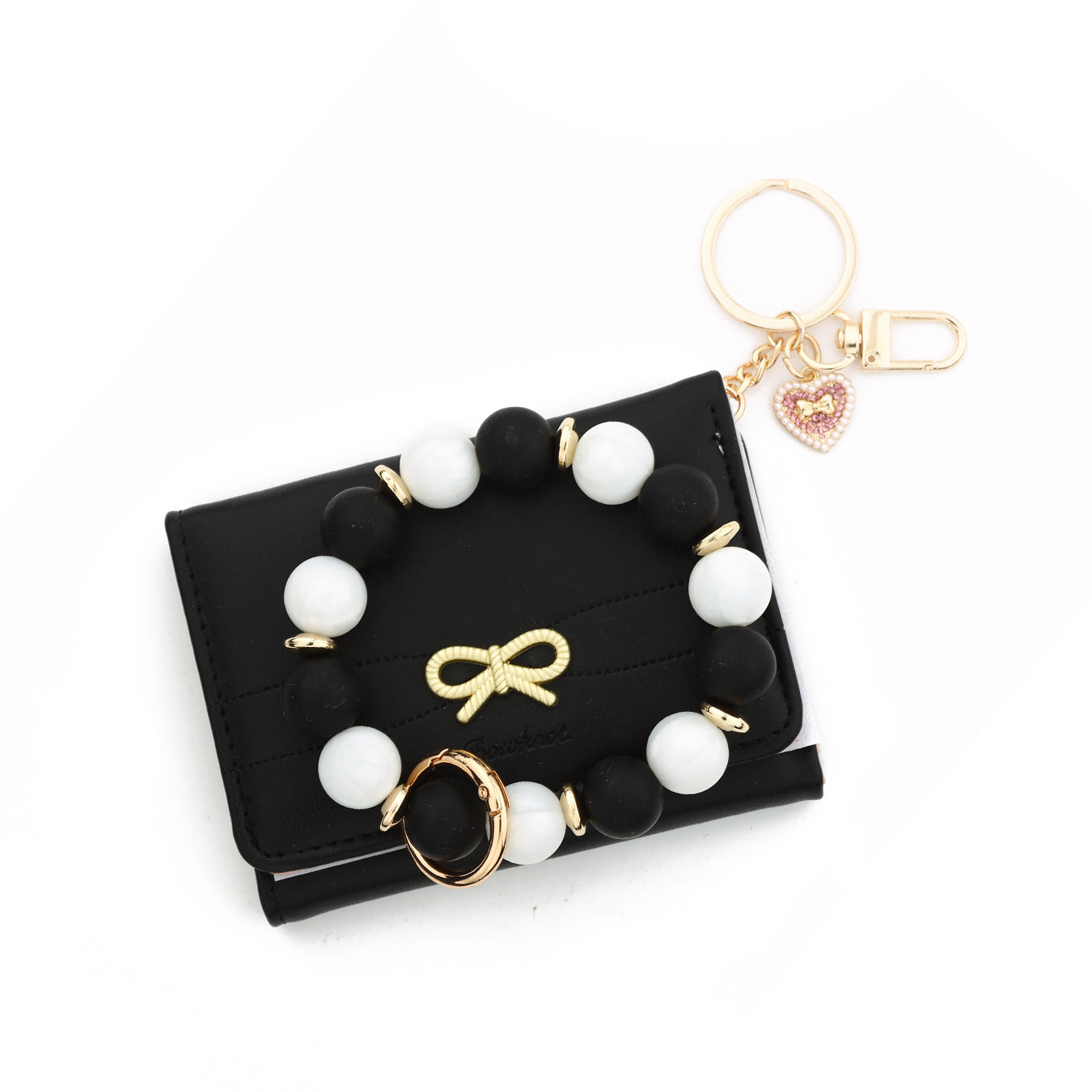 Wholesale Bow Simple  Heart Ladies Wristlet Keychain