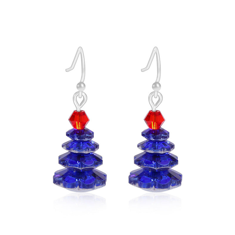 Wholesale  Independence Day earrings  personality red white blue diamond flag USA five-pointed star earrings